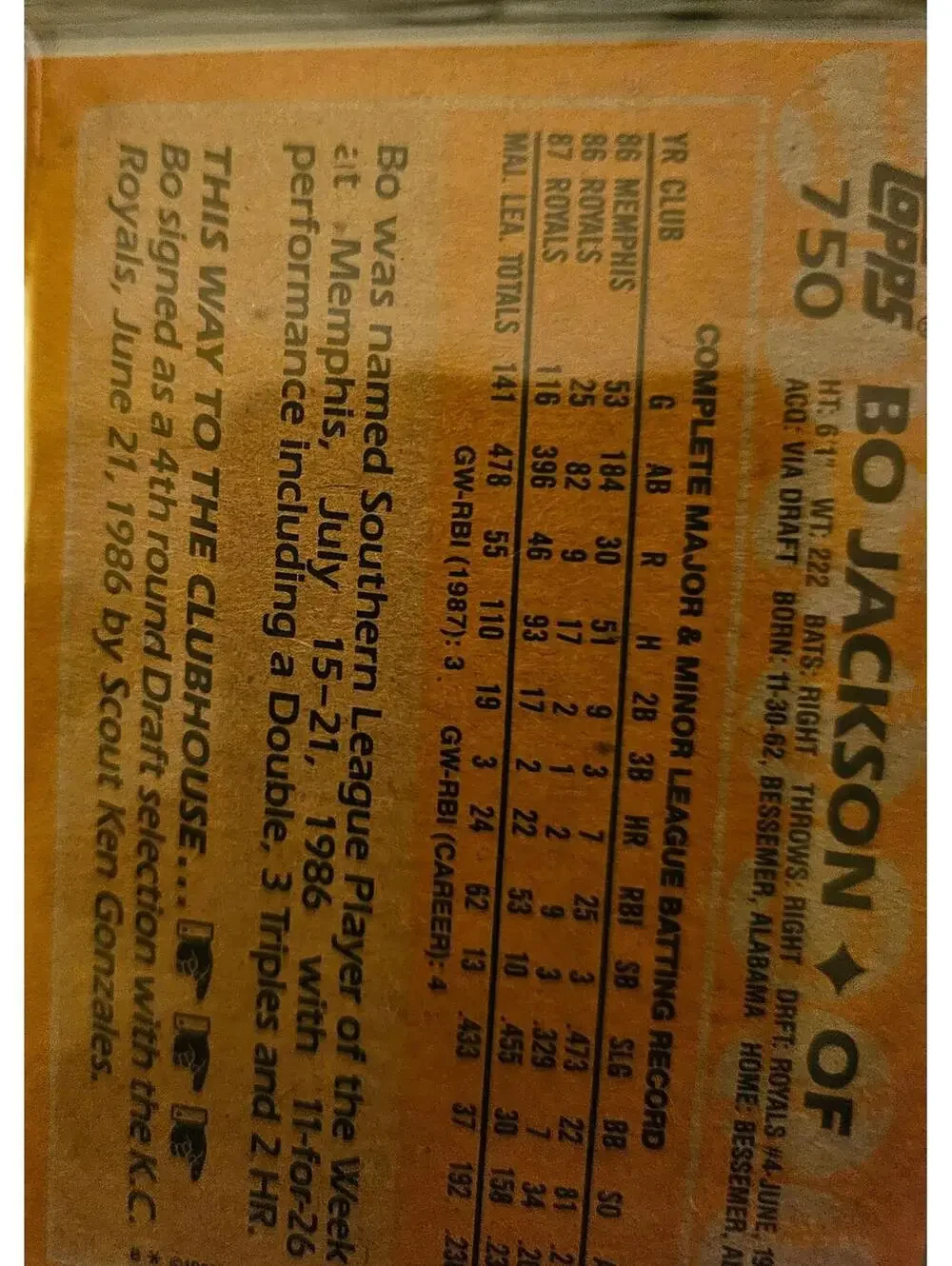 Topps bo jackson